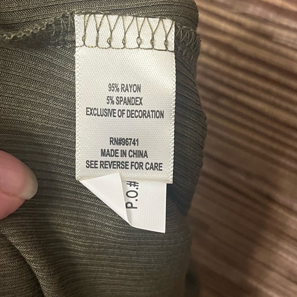 NWT Self E. Army Green Long Sleeve bodysuit. Size XS. - Picture 5 of 5